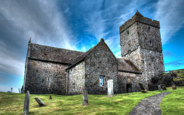 religious St Clement's Church, Rodel HD Desktop Wallpaper | Background Image