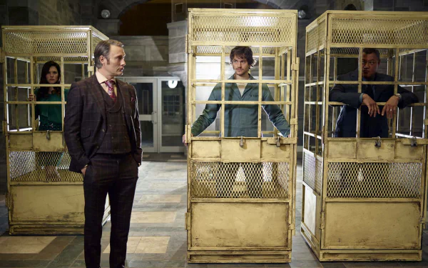 Caroline Dhavernas Hugh Dancy Laurence Fishburne Mads Mikkelsen TV Show Hannibal HD Desktop Wallpaper | Background Image