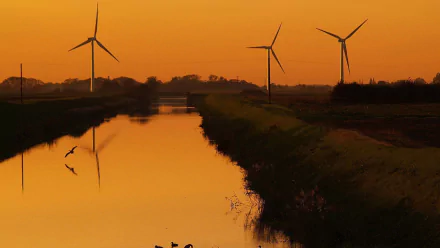 man made wind turbine HD Desktop Wallpaper | Background Image