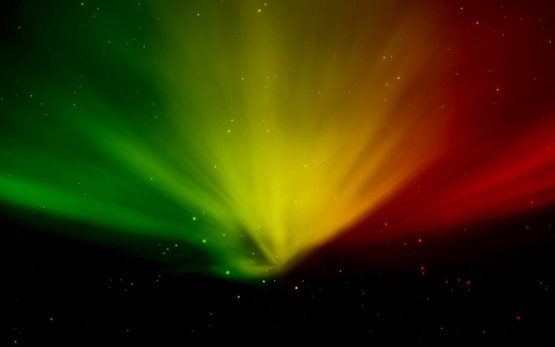 An artistic display of vibrant green, yellow, and red hues blending harmoniously against a dark background, creating a captivating nature-inspired HD desktop wallpaper.