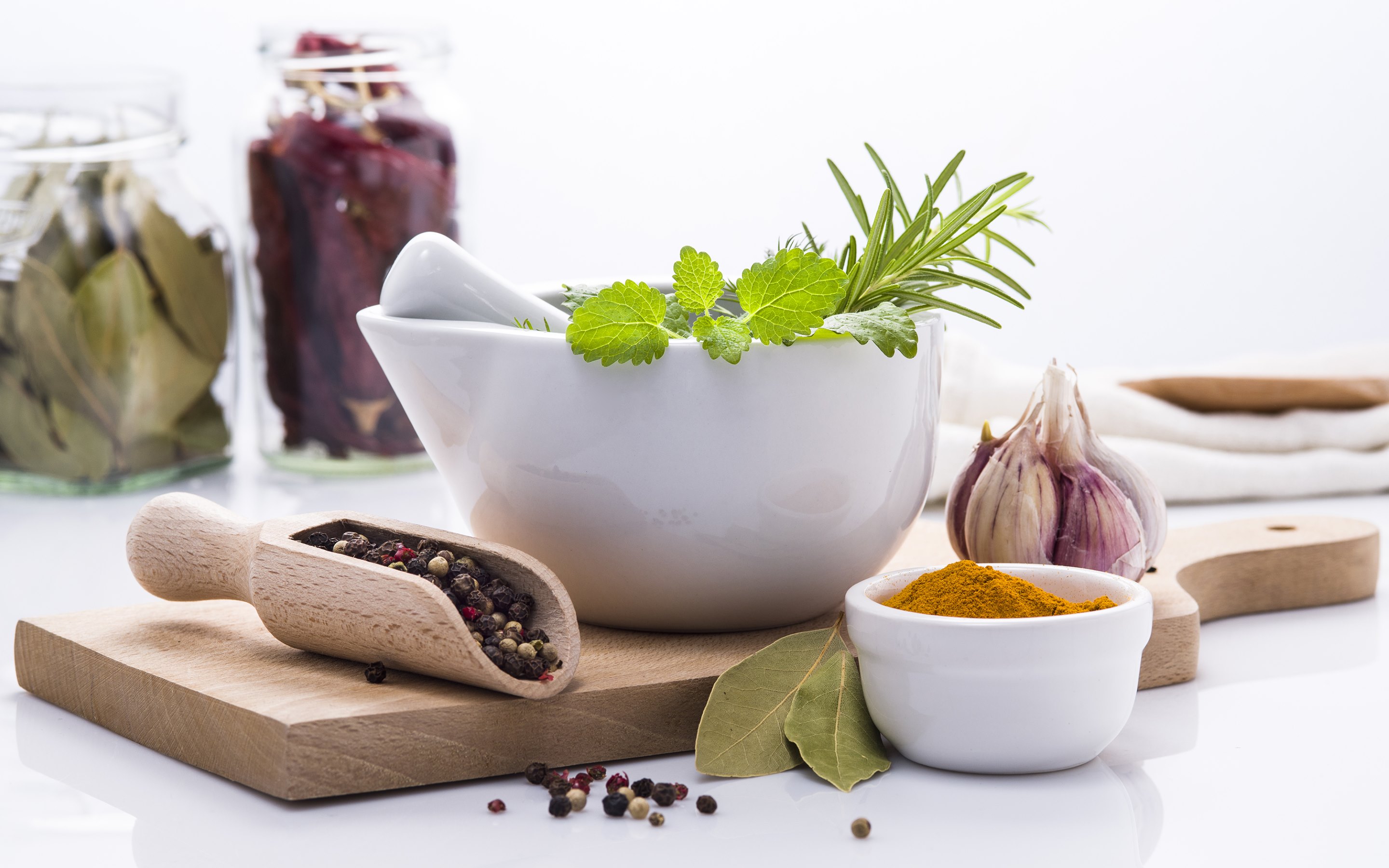 Herbs, Garlic, Pepper, Turmeric And Rosemary by Patrycja Tomaszczyk