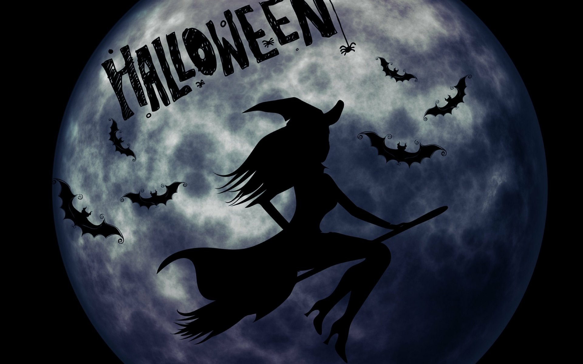 Spooky Moonlit Witch Halloween HD Wallpaper by Alexas_Fotos