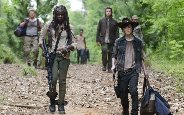 TV Show The Walking Dead Danai Gurira Michonne Chandler Riggs Carl Grimes HD Wallpaper | Background Image