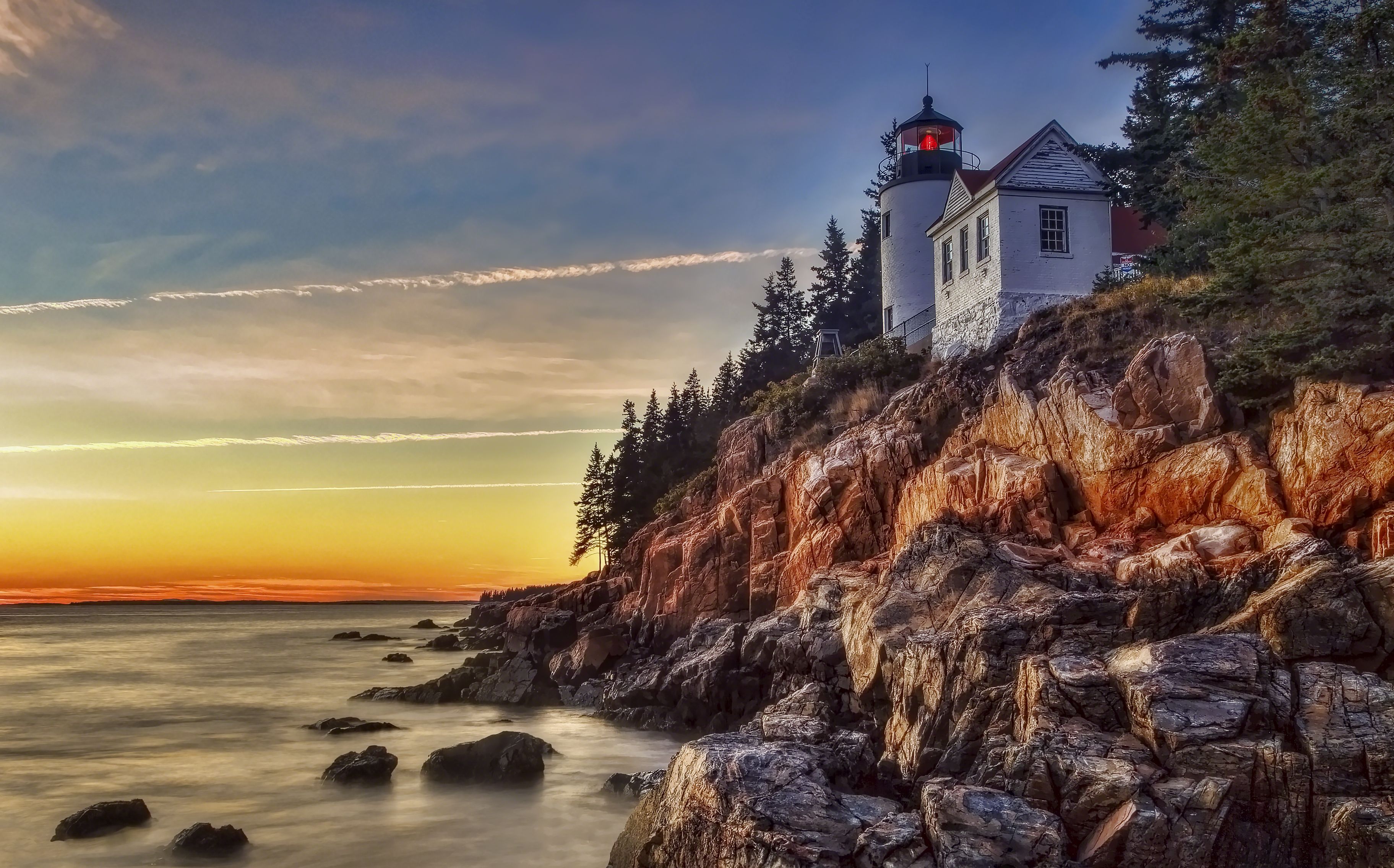 Man Made Bass Harbor Lighthouse HD Wallpaper | Background Image