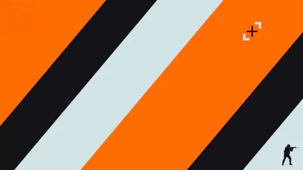 A dynamic HD desktop wallpaper featuring vibrant orange and black diagonal stripes, inspired by the popular video game Counter-Strike: Global Offensive.