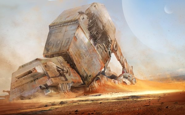 Sci Fi Star Wars Robot Planet Desert AT-AT Walker HD Wallpaper | Background Image