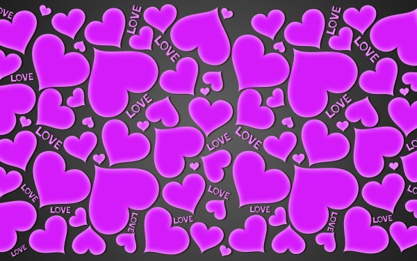 Artistic Love Purple Heart HD Wallpaper | Background Image