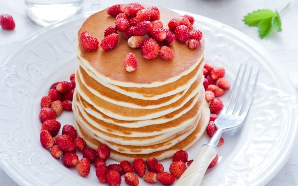 Food Pancake Breakfast Strawberry HD Wallpaper | Background Image
