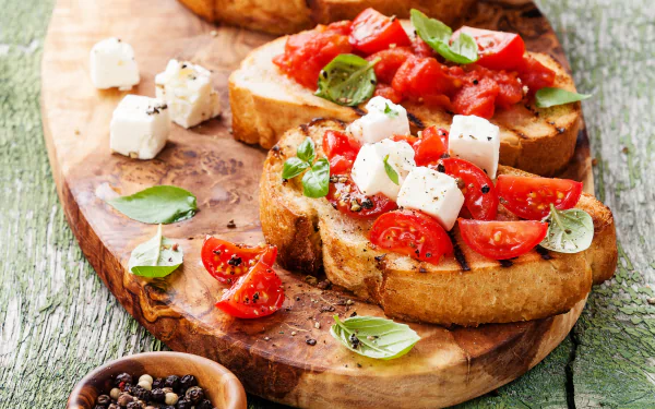 cheese bread pepper meal tomato food sandwich HD Desktop Wallpaper | Background Image