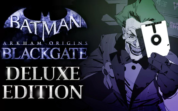 HD PC desktop wallpaper featuring the Joker from the video game Batman: Arkham Origins Blackgate Deluxe Edition with a dark, comic-style design.
