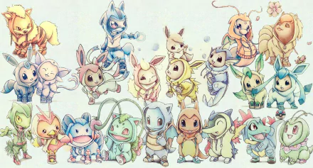 Eeveelutions Anime Pokemon HD Desktop Wallpaper | Background Image