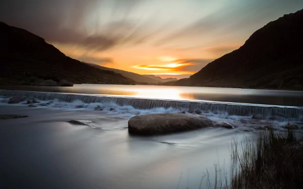 snowdonia Wales sunrise mountain nature river HD Desktop Wallpaper | Background Image