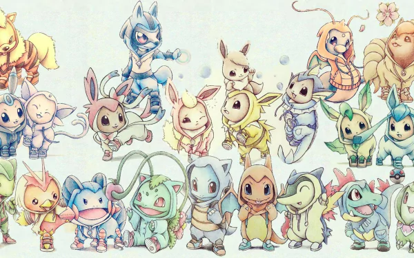 Eeveelutions Anime Pokemon HD Desktop Wallpaper | Background Image