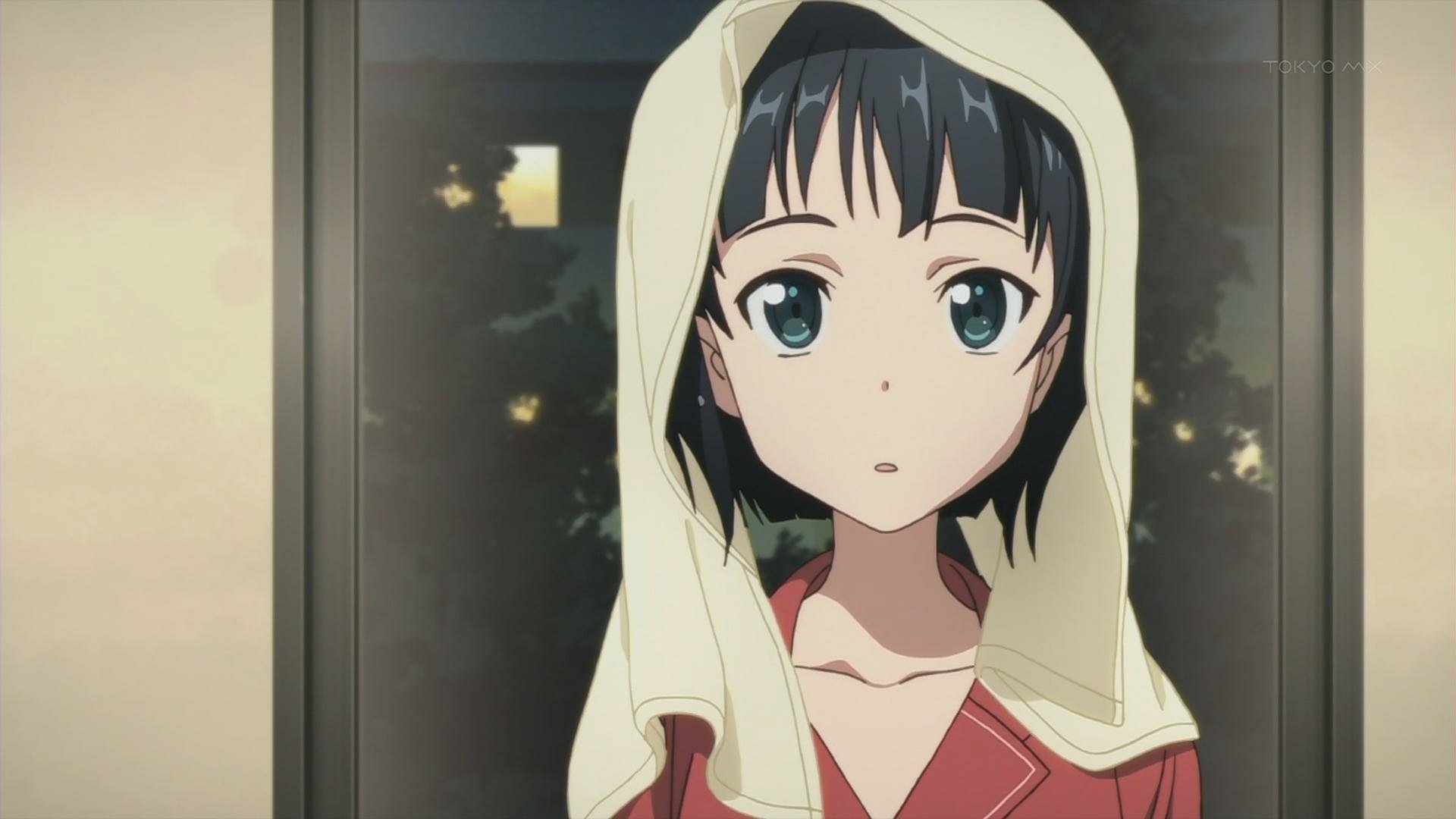 Leafa from Sword Art Online appears in this HD desktop wallpaper, showcasing her inquisitive expression in a serene indoor setting. A blend of anime artistry and character charm.