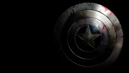 HD desktop wallpaper featuring Captain America's iconic shield from the movie Captain America: The Winter Soldier, set against a dark background.