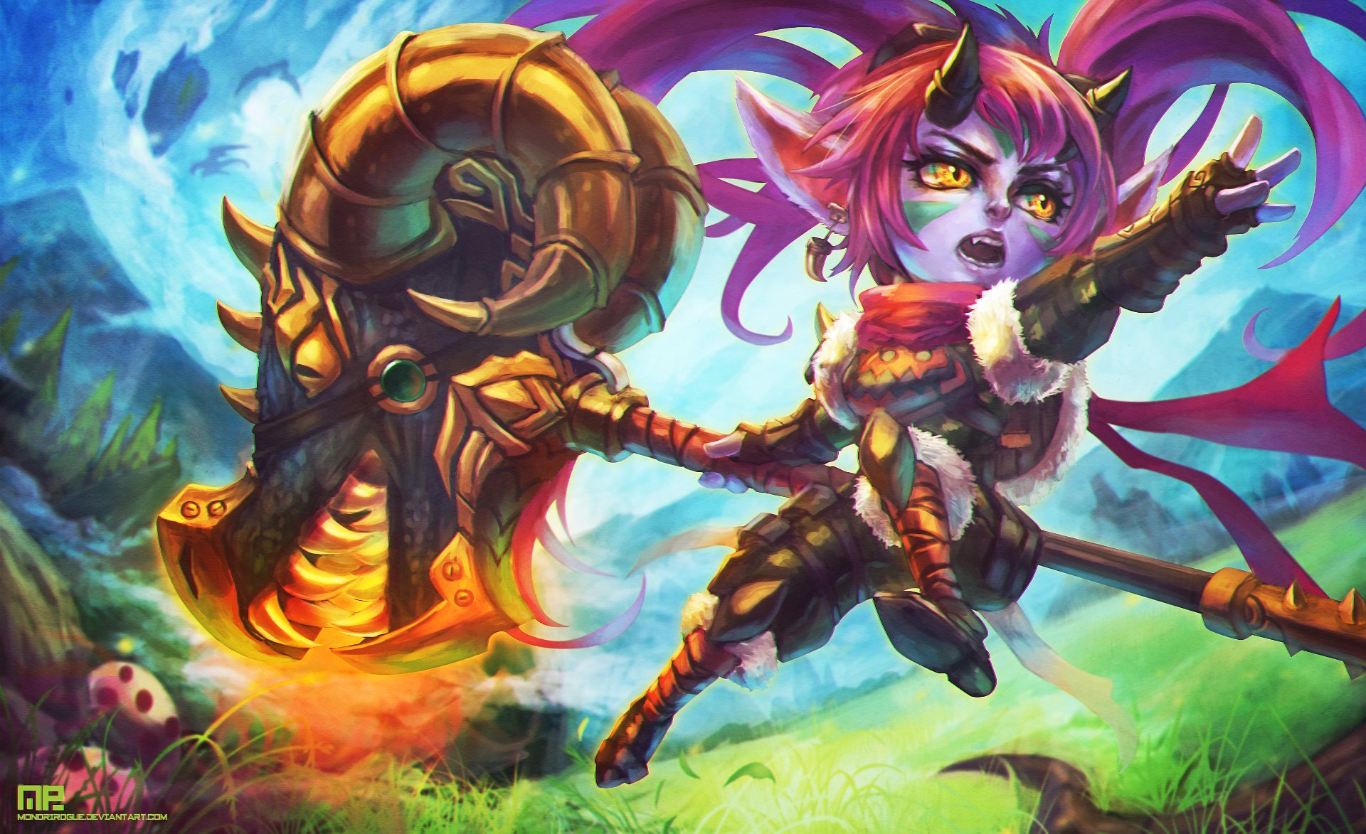 Download Poppy (League Of Legends) Video Game League Of Legends HD Wallpaper by Monori Rogue
