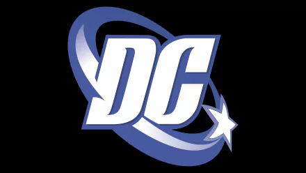 DC Comics logo in sleek blue and white design, presented as a 4K Ultra HD PC desktop wallpaper and background.