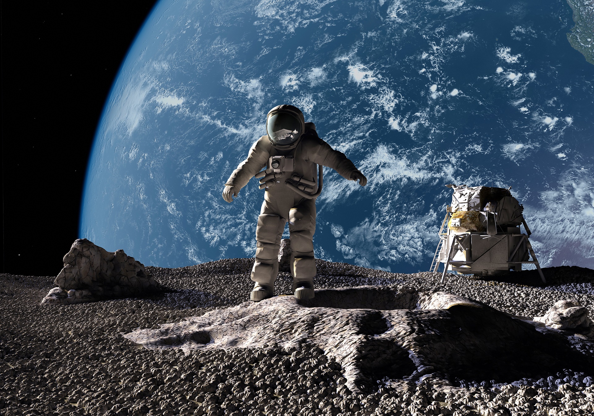 Download Moon Sci Fi Astronaut HD Wallpaper