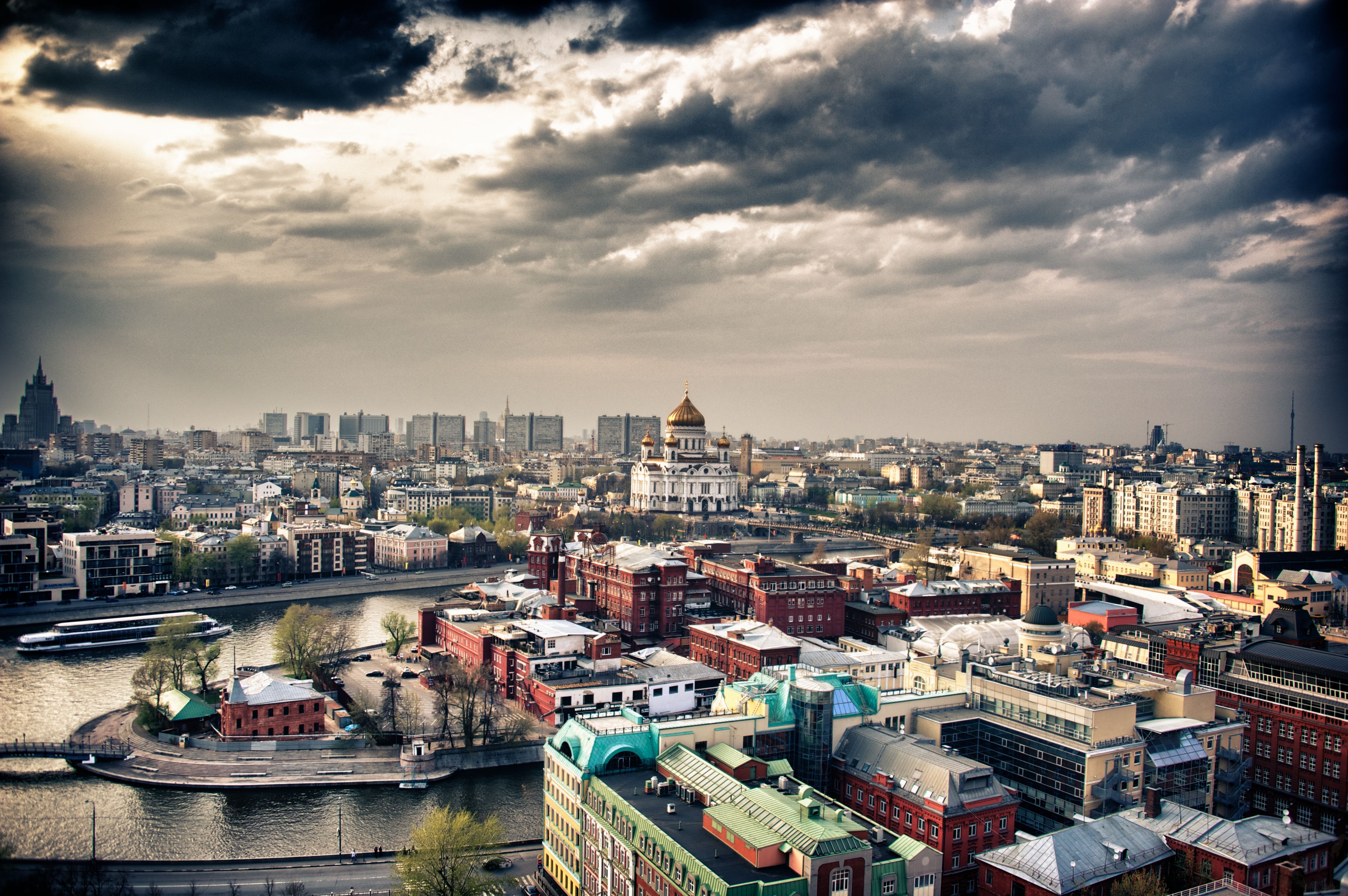 Download Building River City Man Made Moscow 4k Ultra HD Wallpaper