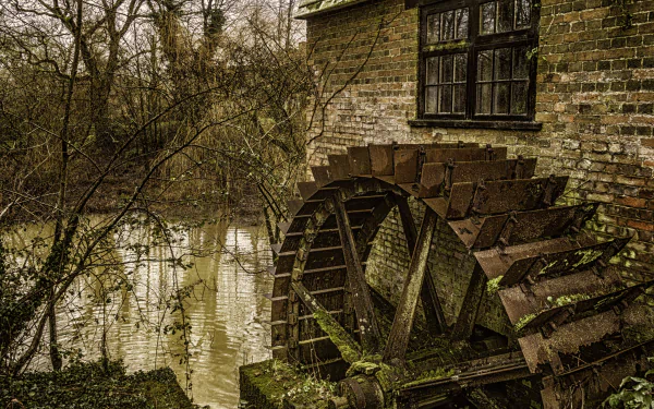 man made watermill HD Desktop Wallpaper | Background Image
