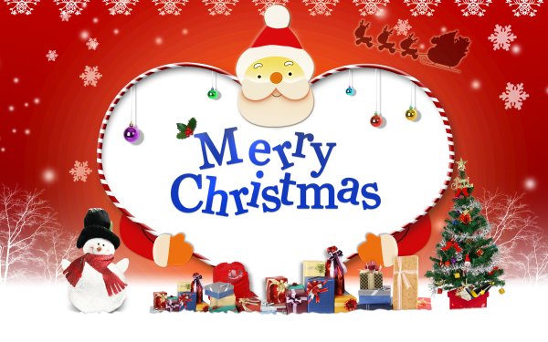 Holiday Christmas Christmas Tree Snowman Merry Christmas Gift HD Wallpaper | Background Image
