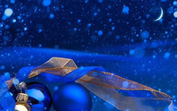 Holiday Christmas Christmas Ornaments Ribbon Blue HD Wallpaper | Background Image