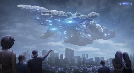 city invasion Sci Fi spaceship sci fi city HD Desktop Wallpaper | Background Image