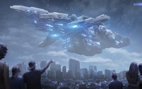 Sci Fi Spaceship Invasion City HD Wallpaper | Background Image