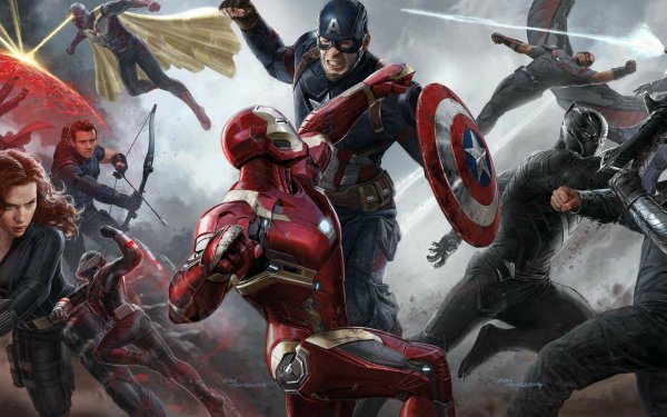 Movie Captain America: Civil War Captain America Iron Man Ant-Man Black Widow Natasha Romanoff Black Panther Winter Soldier Falcon Hawkeye Vision Scarlet Witch War Machine HD Wallpaper | Background Image