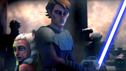HD PC desktop wallpaper featuring Ahsoka Tano and Anakin Skywalker from the video game Star Wars: The Clone Wars - Republic Heroes.