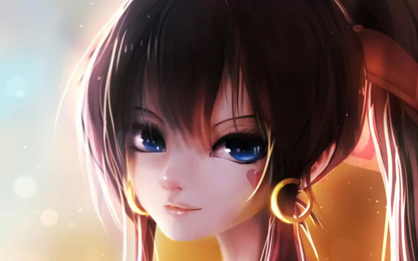 A captivating anime character with blue eyes and a ponytail, featured in a vibrant HD background, embodies the artistic style of Pixiv Fantasia T.