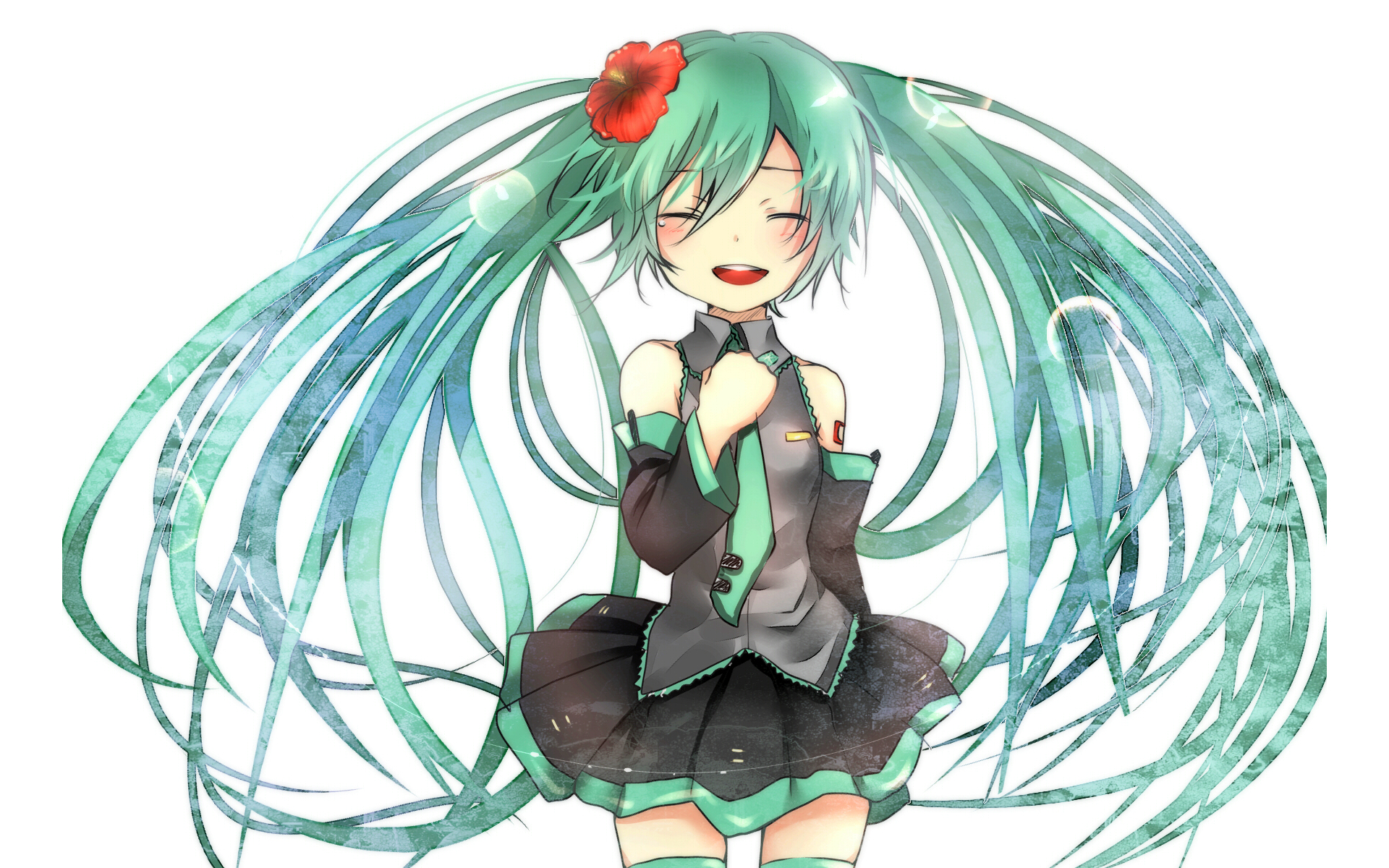 Download Skirt Music Hatsune Miku Blue Hair Long Hair Anime Vocaloid HD ...