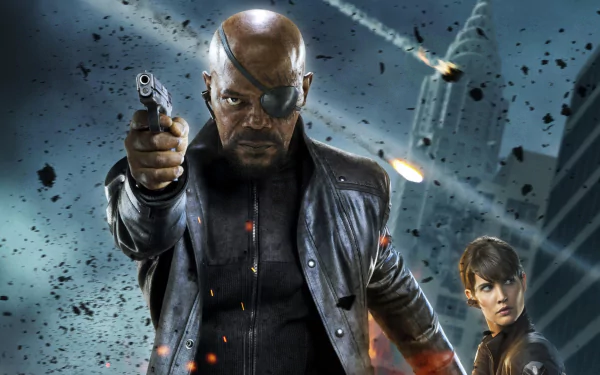 Samuel L. Jackson Nick Fury Avengers Cobie Smulders movie HD Desktop Wallpaper | Background Image