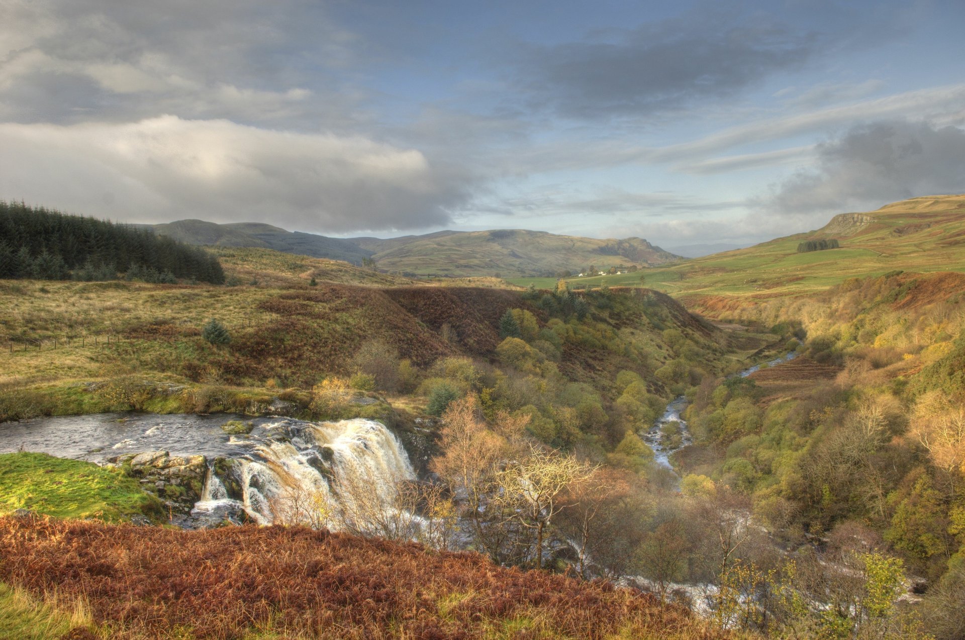 Download Waterfall Nature Loup Of Fintry Waterfall 4k Ultra HD Wallpaper