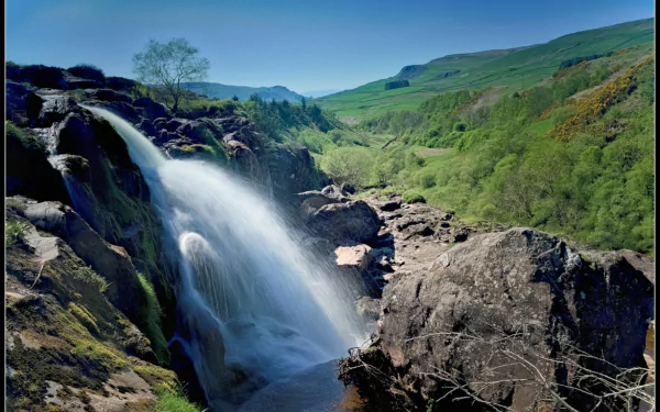 waterfall nature Loup Of Fintry Waterfall HD Desktop Wallpaper | Background Image