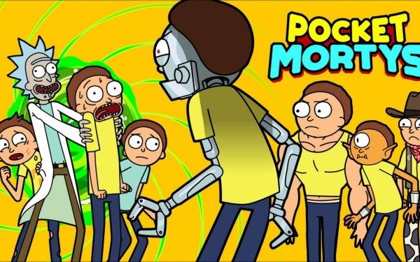 Video Game Rick and Morty: Pocket Mortys Morty Smith Rick Sanchez HD Wallpaper | Background Image