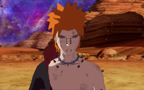 HD wallpaper showcasing Yahiko and Pain from Naruto, set against a dynamic background inspired by the video game Naruto Shippuden: Ultimate Ninja Storm 4.
