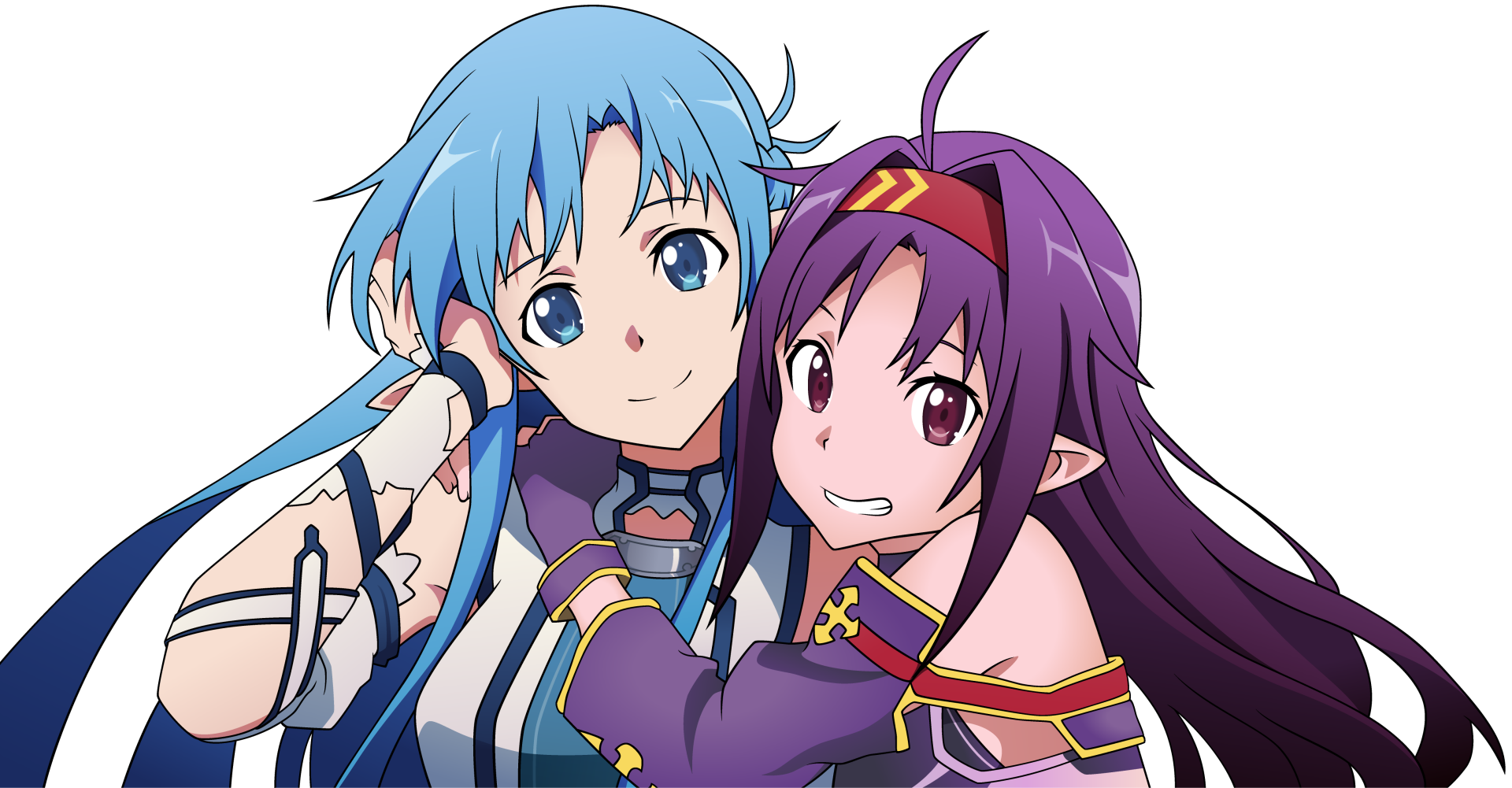 Anime-inspired 4K Ultra HD wallpaper featuring characters from Sword Art Online II, showcasing vibrant colors and dynamic poses for a captivating background.