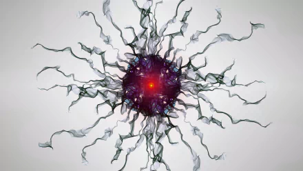 An abstract depiction of a cosmic eye, surrounded by smoky tendrils and a central glowing core, evokes a sense of mystery and exploration in the vast universe.