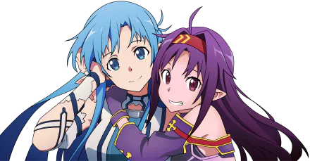 Anime-inspired 4K Ultra HD wallpaper featuring characters from Sword Art Online II, showcasing vibrant colors and dynamic poses for a captivating background.