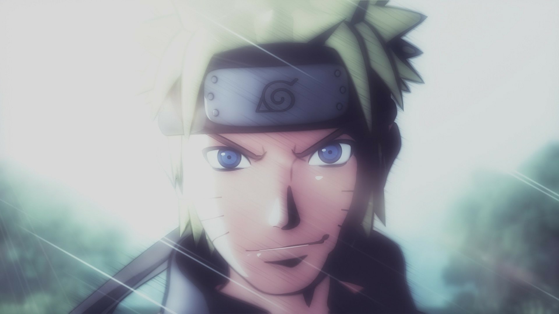 A dynamic HD desktop wallpaper featuring Naruto Uzumaki from the anime Naruto, showcasing his determined expression and iconic headband against a vibrant backdrop.
