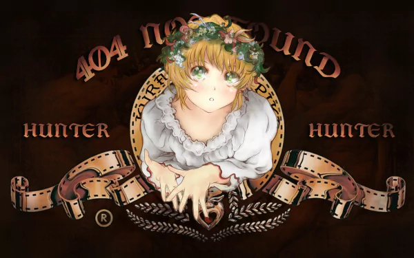 A vibrant anime-themed HD desktop wallpaper featuring a character from Hunter x Hunter, adorned with floral accents and a playful expression against a dark backdrop.