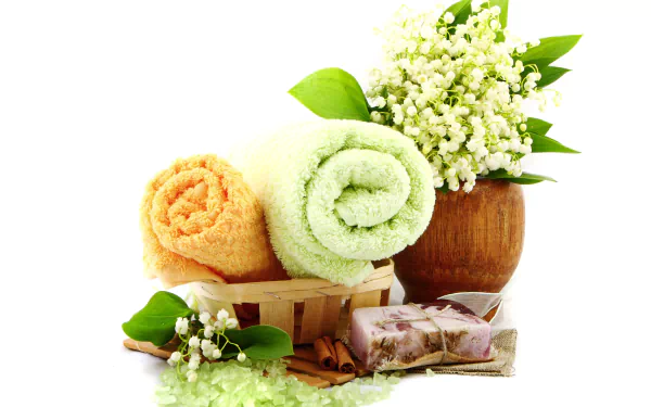 towel soap flower man made spa HD Desktop Wallpaper | Background Image