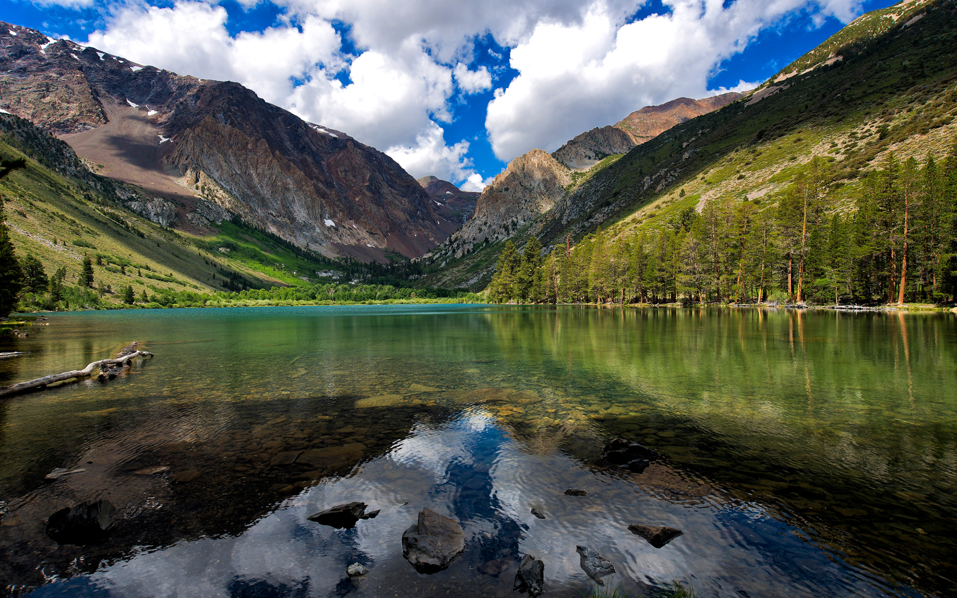 Download Stone Nature Mountain Cloud Sky Lake HD Wallpaper