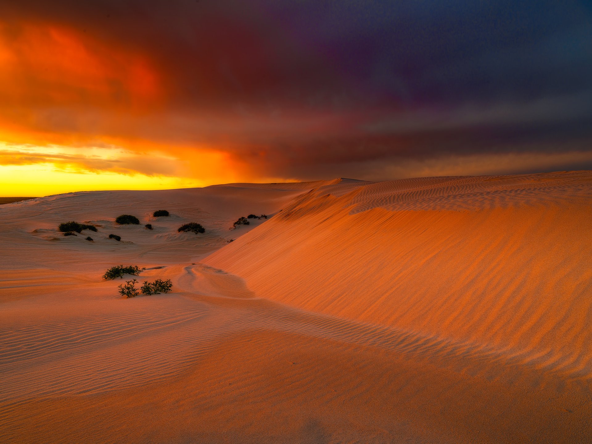 Download Sand Dune Nature Australia Sunset Sky Desert HD Wallpaper by