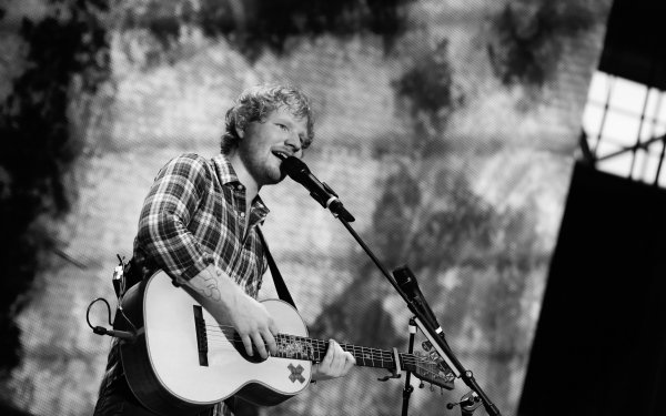 Música Ed Sheeran Singer English Blanco y negro Guitarra Fondo de pantalla HD | Fondo de Escritorio