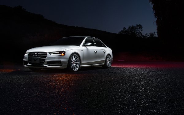 Vehicles Audi S4 Audi Luxury Car Car Silver Car Night HD Wallpaper | Background Image
