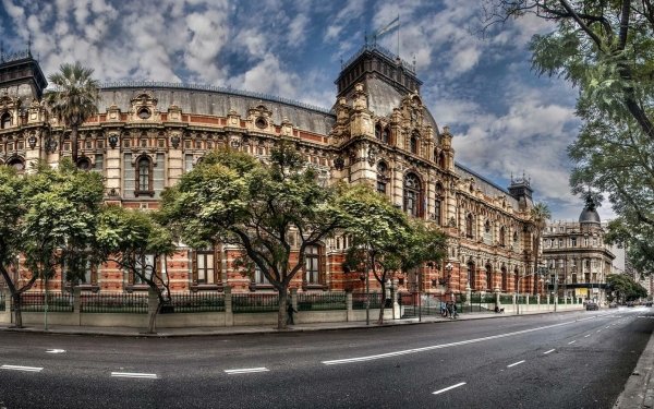 Photography HDR Buenos Aires City Building Architecture Argentina Tree Street HD Wallpaper | Background Image