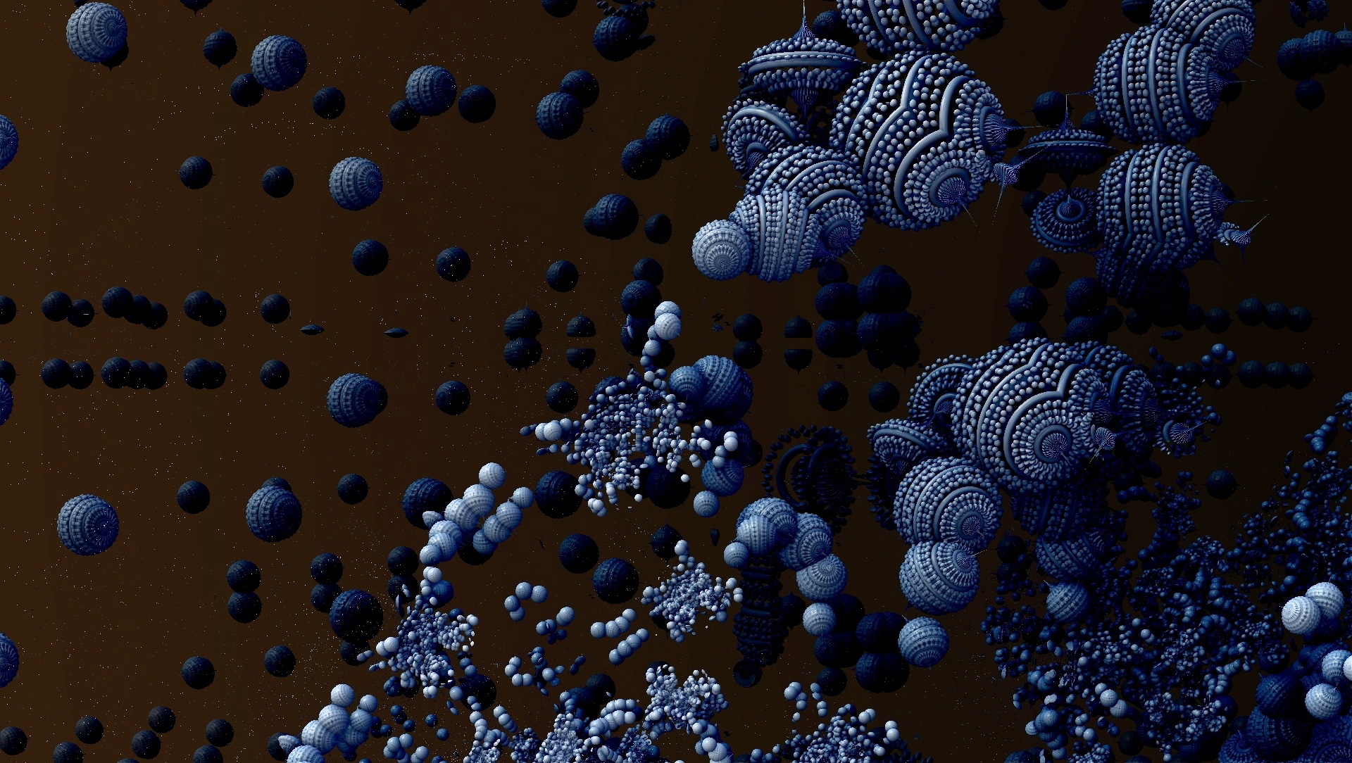 Download Shapes Blue Ball Abstract Fractal Abstract Blue HD Wallpaper
