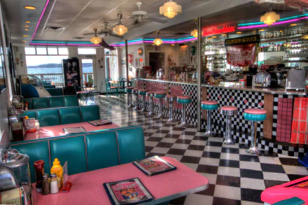 vintage diner man made restaurant HD Desktop Wallpaper | Background Image